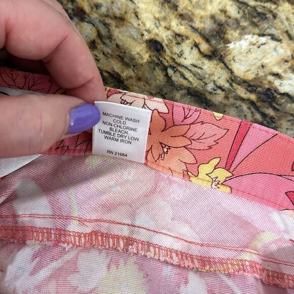 Talbots Stretch Cotton Blend Floral Print Straight Leg High Rise Pants Size 8 - Picture 5 of 9